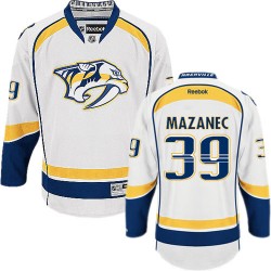 Authentic Reebok Adult Marek Mazanec Away Jersey - NHL 39 Nashville Predators