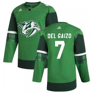 Authentic Adidas Youth Marc Del Gaizo Green 2020 St. Patrick's Day Jersey - NHL Nashville Predators