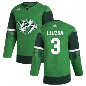 Authentic Adidas Youth Jeremy Lauzon Green 2020 St. Patrick's Day Jersey - NHL Nashville Predators