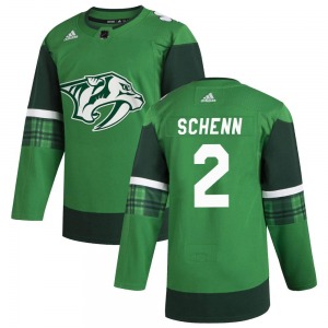 Authentic Adidas Youth Luke Schenn Green 2020 St. Patrick's Day Jersey - NHL Nashville Predators
