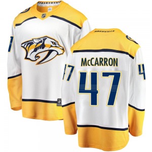 Breakaway Fanatics Branded Youth Michael McCarron White Away Jersey - NHL Nashville Predators