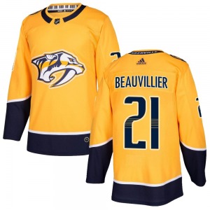 Authentic Adidas Youth Anthony Beauvillier Gold Home Jersey - NHL Nashville Predators