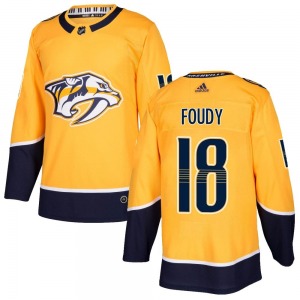 Authentic Adidas Youth Liam Foudy Gold Home Jersey - NHL Nashville Predators