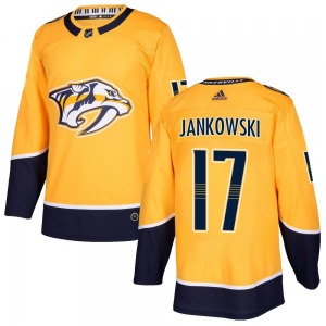 Authentic Adidas Youth Mark Jankowski Gold Home Jersey - NHL Nashville Predators