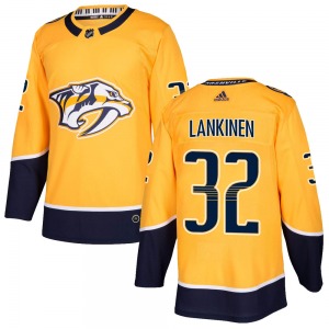 Authentic Adidas Youth Kevin Lankinen Gold Home Jersey - NHL Nashville Predators