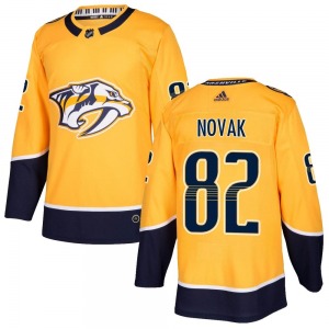 Authentic Adidas Youth Tommy Novak Gold Home Jersey - NHL Nashville Predators