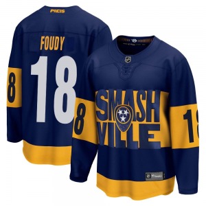 Breakaway Fanatics Branded Youth Liam Foudy Navy 2022 Stadium Series Jersey - NHL Nashville Predators