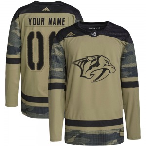 Authentic Adidas Youth Custom Camo Custom Military Appreciation Practice Jersey - NHL Nashville Predators