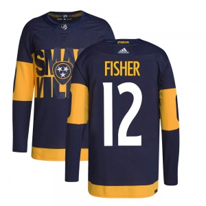 Authentic Adidas Youth Mike Fisher Navy 2022 Stadium Series Primegreen Jersey - NHL Nashville Predators