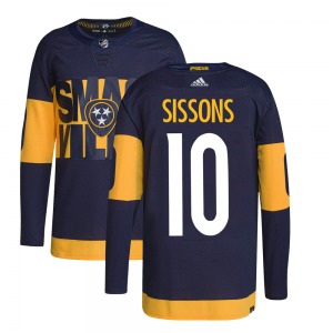 Authentic Adidas Youth Colton Sissons Navy 2022 Stadium Series Primegreen Jersey - NHL Nashville Predators