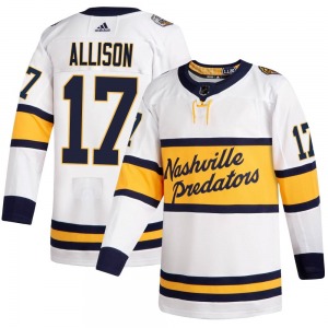 Authentic Adidas Youth Wade Allison White 2020 Winter Classic Player Jersey - NHL Nashville Predators