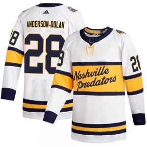 Authentic Adidas Youth Jaret Anderson-Dolan White 2020 Winter Classic Player Jersey - NHL Nashville Predators
