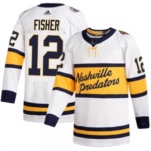 Authentic Adidas Youth Mike Fisher White 2020 Winter Classic Jersey - NHL Nashville Predators