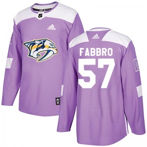 Authentic Adidas Youth Dante Fabbro Purple Fights Cancer Practice Jersey - NHL Nashville Predators