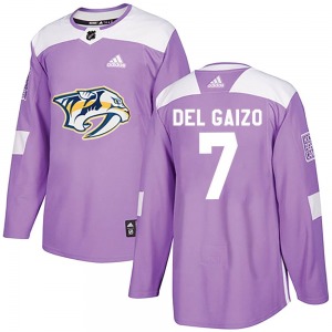 Authentic Adidas Youth Marc Del Gaizo Purple Fights Cancer Practice Jersey - NHL Nashville Predators