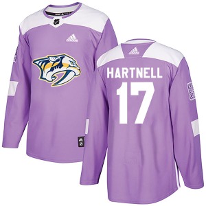 Authentic Adidas Youth Scott Hartnell Purple Fights Cancer Practice Jersey - NHL Nashville Predators