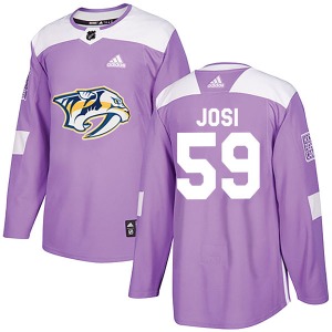 Authentic Adidas Youth Roman Josi Purple Fights Cancer Practice Jersey - NHL Nashville Predators