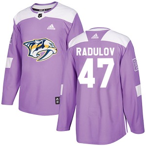 Authentic Adidas Youth Alexander Radulov Purple Fights Cancer Practice Jersey - NHL Nashville Predators