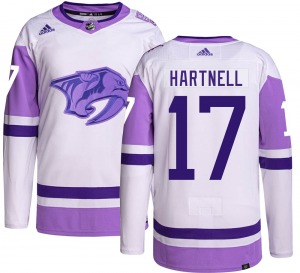 Authentic Adidas Youth Scott Hartnell Hockey Fights Cancer Jersey - NHL Nashville Predators