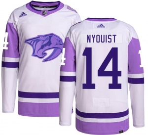 Authentic Adidas Youth Gustav Nyquist Hockey Fights Cancer Jersey - NHL Nashville Predators