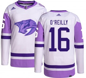 Authentic Adidas Youth Cal O'Reilly Hockey Fights Cancer Jersey - NHL Nashville Predators