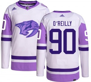 Authentic Adidas Youth Ryan O'Reilly Hockey Fights Cancer Jersey - NHL Nashville Predators