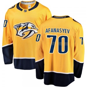 Breakaway Fanatics Branded Youth Egor Afanasyev Gold Home Jersey - NHL Nashville Predators