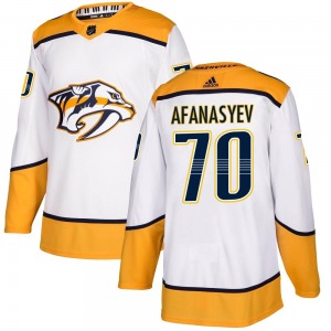 Authentic Adidas Youth Egor Afanasyev White Away Jersey - NHL Nashville Predators