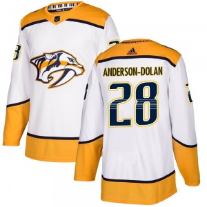 Authentic Adidas Youth Jaret Anderson-Dolan White Away Jersey - NHL Nashville Predators