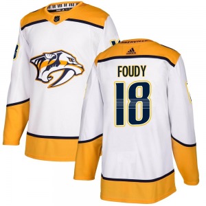 Authentic Adidas Youth Liam Foudy White Away Jersey - NHL Nashville Predators