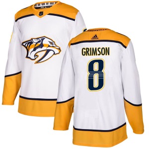 Authentic Adidas Youth Stu Grimson White Away Jersey - NHL Nashville Predators