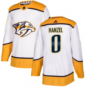 Authentic Adidas Youth Jeremy Hanzel White Away Jersey - NHL Nashville Predators