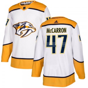 Authentic Adidas Youth Michael McCarron White Away Jersey - NHL Nashville Predators