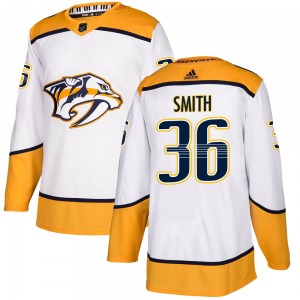 Authentic Adidas Youth Cole Smith White Away Jersey - NHL Nashville Predators