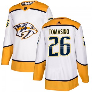 Authentic Adidas Youth Philip Tomasino White Away Jersey - NHL Nashville Predators