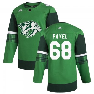Authentic Adidas Youth Ondrej Pavel Green 2020 St. Patrick's Day Jersey - NHL Nashville Predators