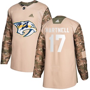 Authentic Adidas Youth Scott Hartnell Camo Veterans Day Practice Jersey - NHL Nashville Predators