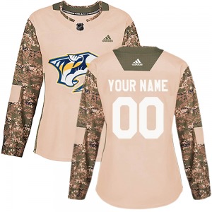 Authentic Adidas Women's Custom Camo Custom Veterans Day Practice Jersey - NHL Nashville Predators