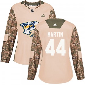 Authentic Adidas Women's Brady Martin Camo Veterans Day Practice Jersey - NHL Nashville Predators