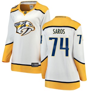 Breakaway Fanatics Branded Women's Juuse Saros White Away Jersey - NHL Nashville Predators
