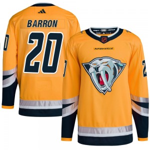 Authentic Adidas Adult Justin Barron Yellow Reverse Retro 2.0 Jersey - NHL Nashville Predators