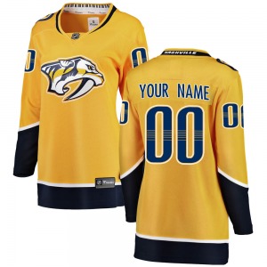 Breakaway Fanatics Branded Women's Custom Yellow Custom Home Jersey - NHL Nashville Predators