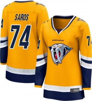 Breakaway Fanatics Branded Women's Juuse Saros Yellow Special Edition 2.0 Jersey - NHL Nashville Predators