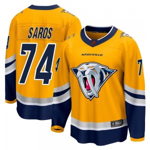 Breakaway Fanatics Branded Youth Juuse Saros Yellow Special Edition 2.0 Jersey - NHL Nashville Predators