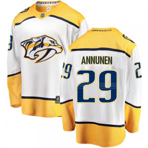 Breakaway Fanatics Branded Youth Justus Annunen White Away Jersey - NHL Nashville Predators