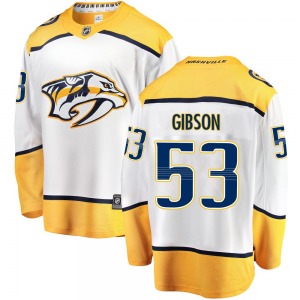 Breakaway Fanatics Branded Youth Andrew Gibson White Away Jersey - NHL Nashville Predators