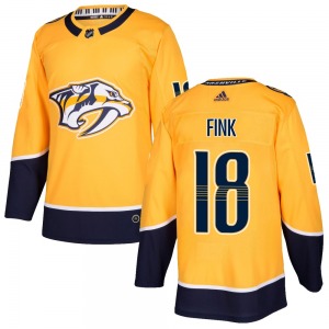 Authentic Adidas Youth Aiden Fink Gold Home Jersey - NHL Nashville Predators
