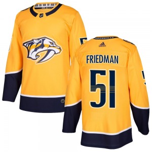 Authentic Adidas Youth Mark Friedman Gold Home Jersey - NHL Nashville Predators