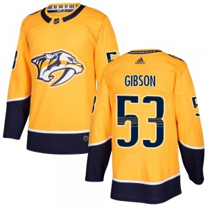 Authentic Adidas Youth Andrew Gibson Gold Home Jersey - NHL Nashville Predators