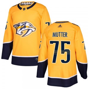 Authentic Adidas Youth Navrin Mutter Gold Home Jersey - NHL Nashville Predators